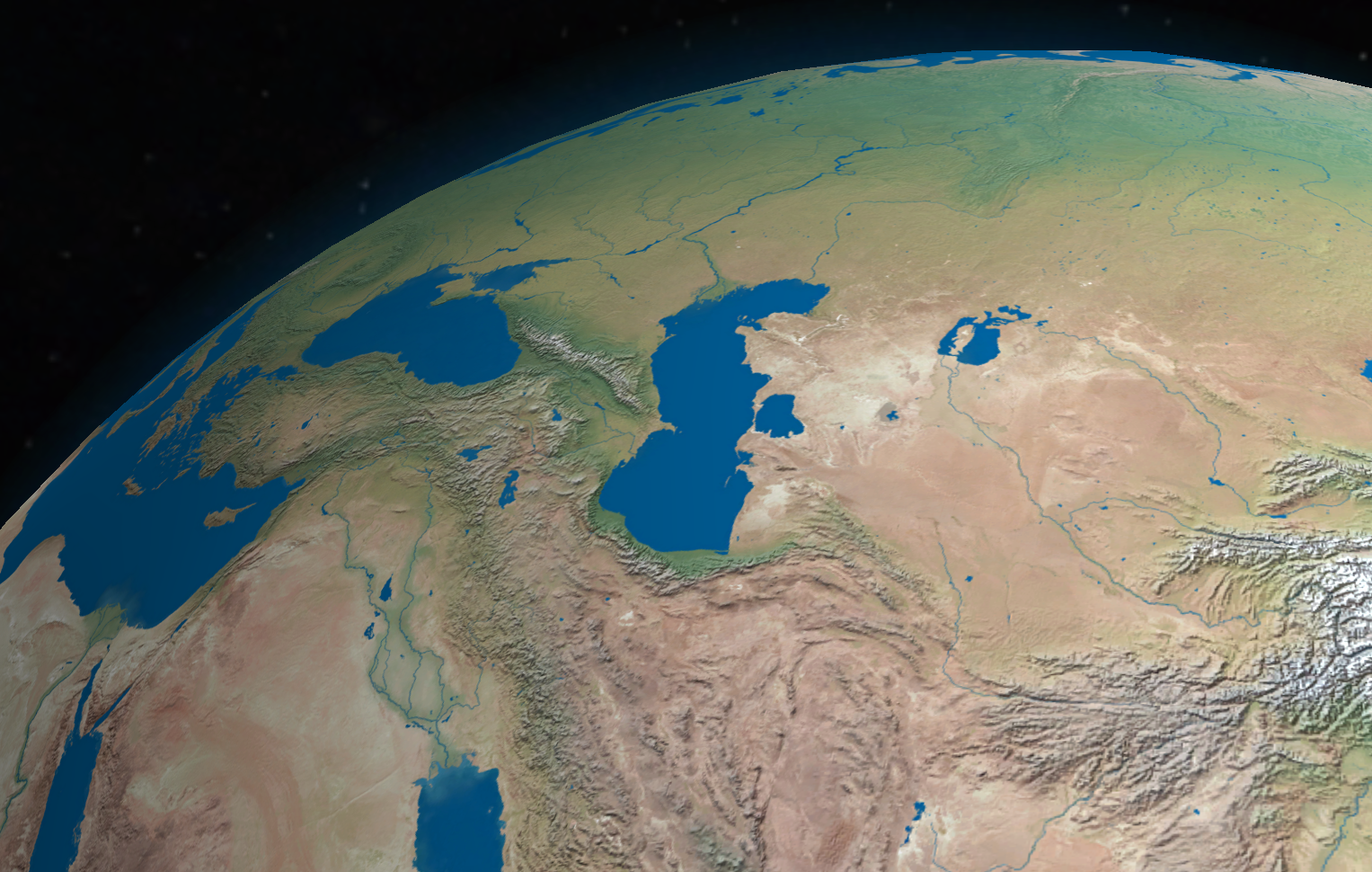 Caspian sea from space