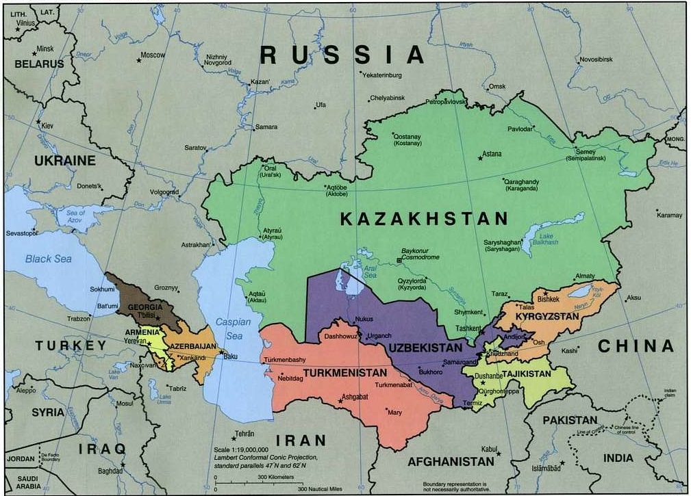 Caucasus central asia political map 2000 0a0dca